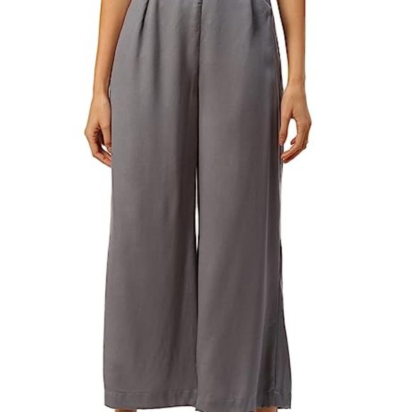 Theory Silk Cropped Grey Culotte Pant NWT Size Petite - Picture 1 of 5